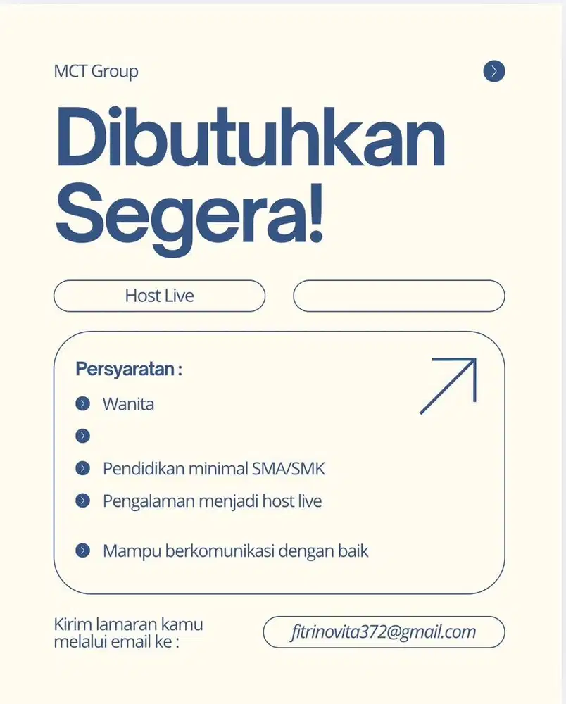 Lowongan kerja menjadi host live