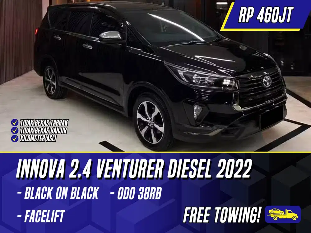 Toyota Kijang Innova 2.4 Venturer Diesel 2022 Facelift Black Hitam
