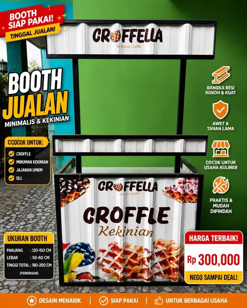 Booth jualan minimalis kekinian cocok untuk UMKM