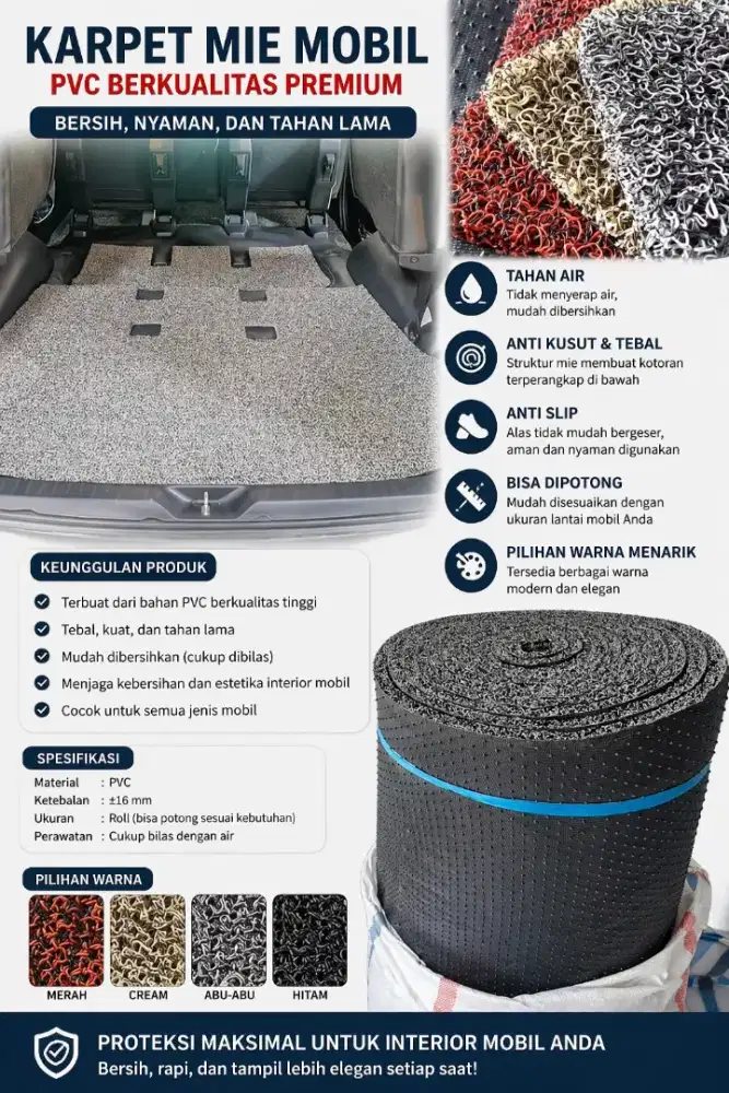 Karpet Mobil Mie Custom Murah & Berkualitas