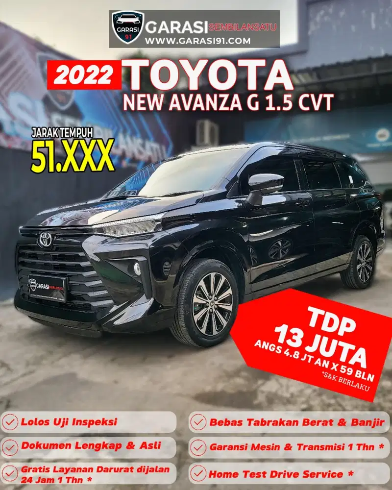 [ TDP 13 jt ] New Avanza G 1.5 Cvt 2022