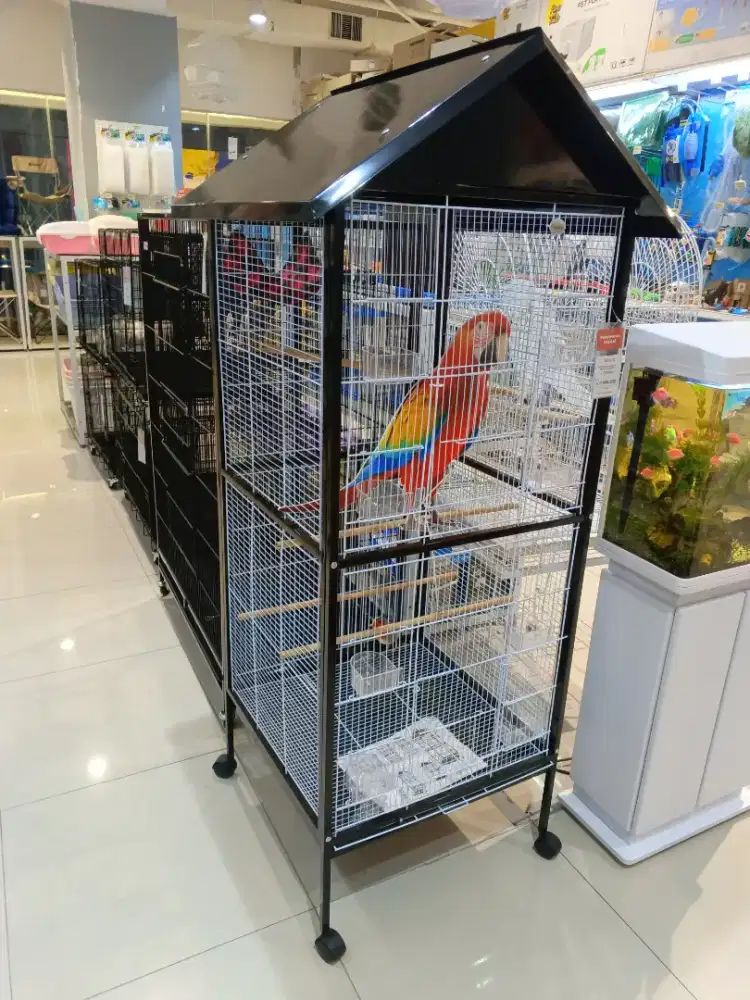 BIRD CAGE XL AVIARY V1 60x60x167cm BLACK