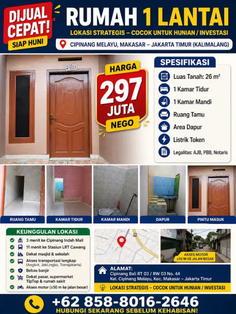 Di Jual Cepat : RUMAH NYAMAN UNTUK KELUARGA ..LOKASI STRATEGIS