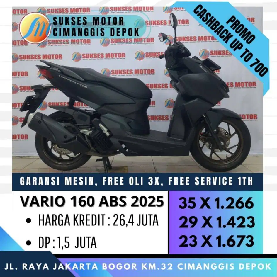VARIO 160 ABS 2025 CASH KREDIT KARTU KREDIT BISA [SUSKES MOTOR]