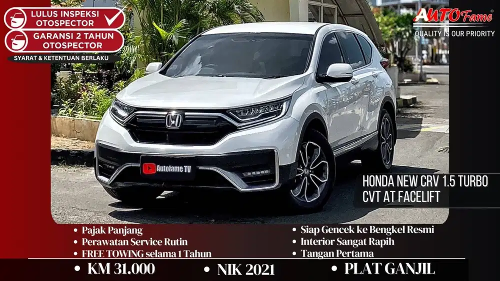 Honda New CRV 1.5 Turbo CVT AT FACELIFT NIK 2021