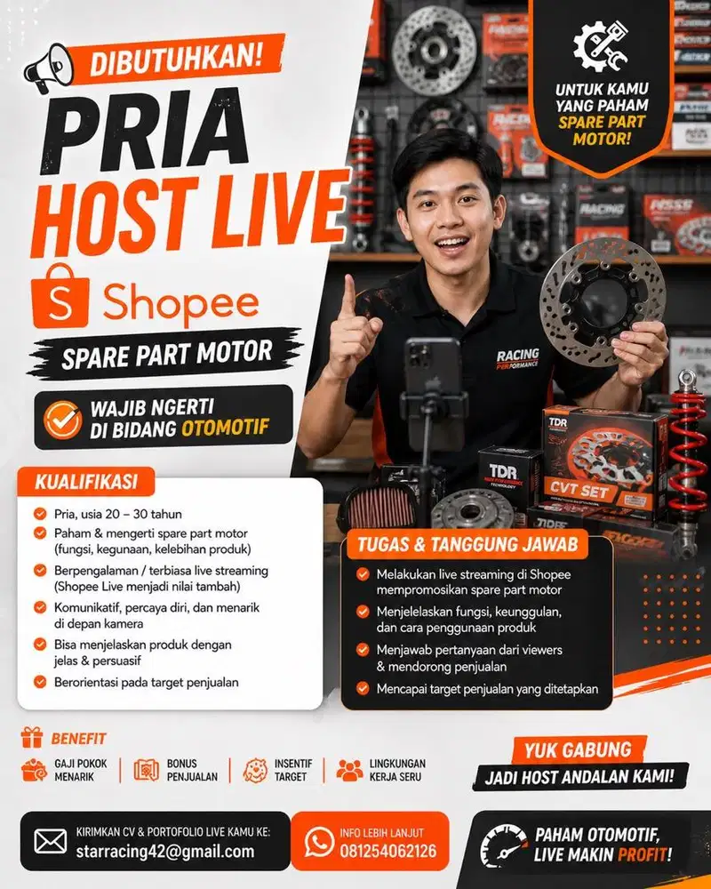 Lowongan kerja buat host live online shop