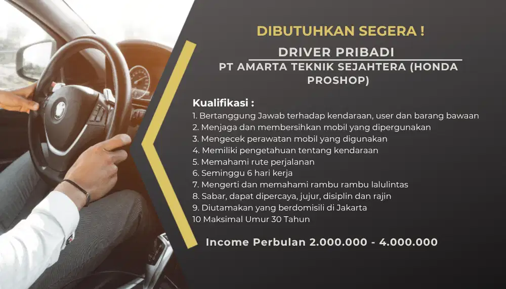 Driver Direksi PT. Amarta Teknik Sejahtera