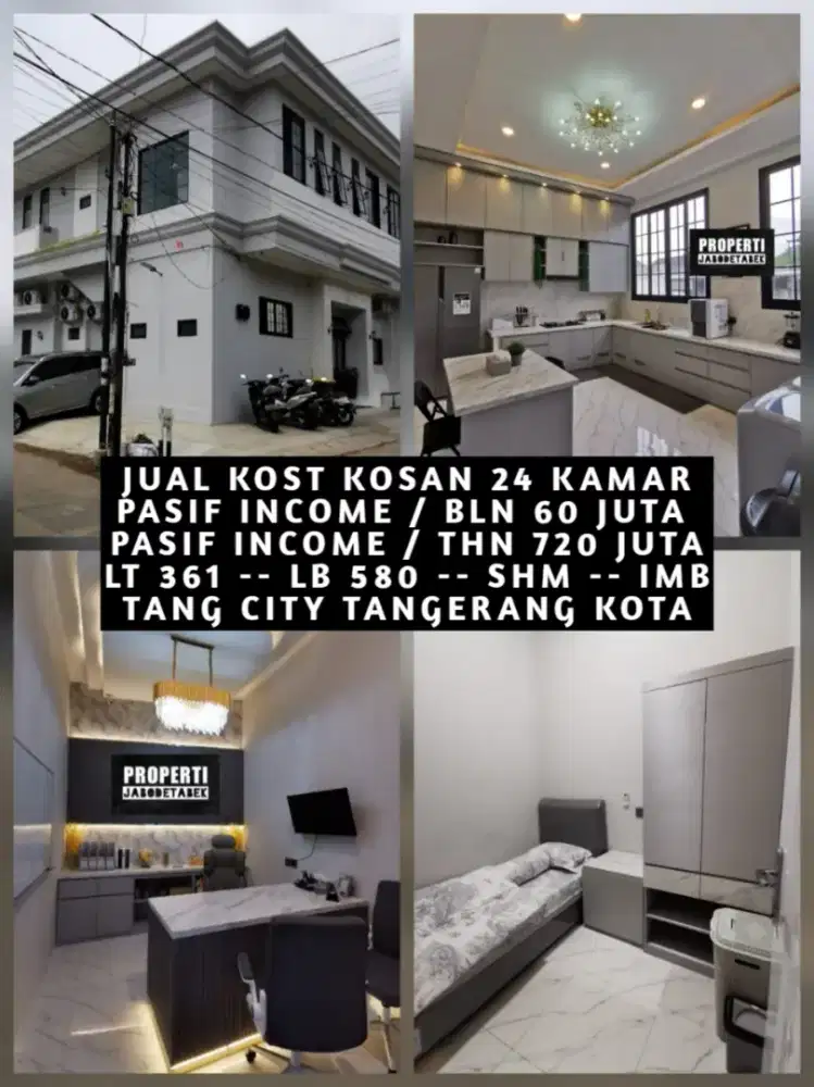 JUAL KOST KOSAN 24 KAMAR PLUS BONUS KANTOR DI TANG CITY TANGERANG KOTA