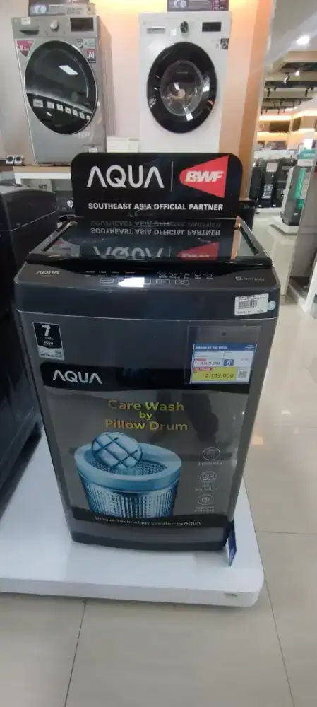 mesin cuci AQUA wm top loading 9kg black