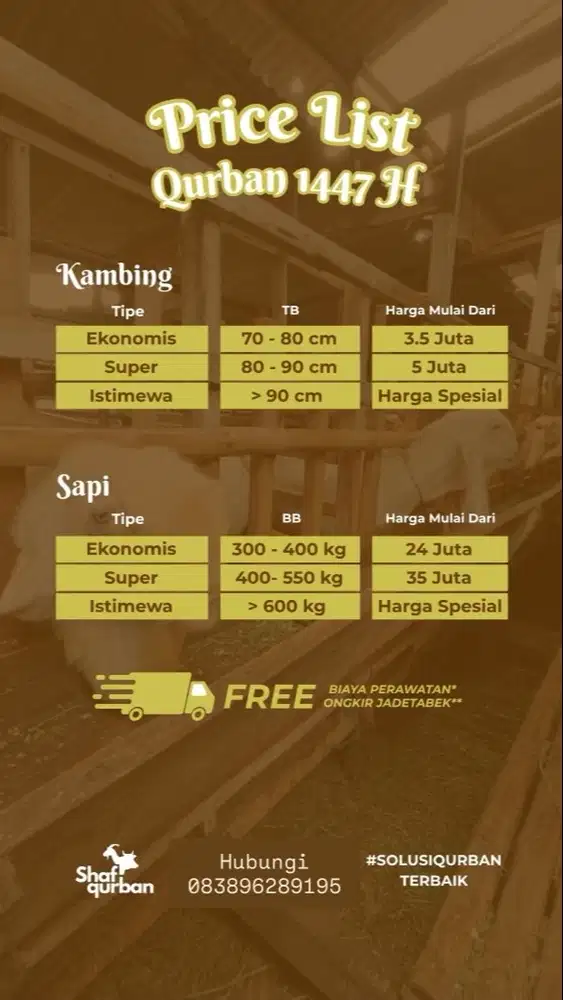 Jual hewan qurban berkualitas