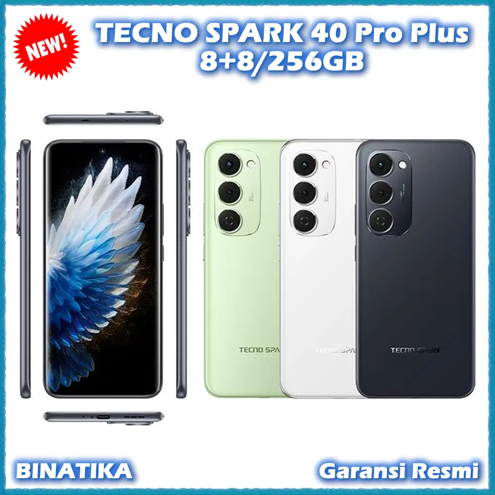 Baru - TECNO SPARK 40 Pro Plus 8+8/256GB Original Garansi Resmi