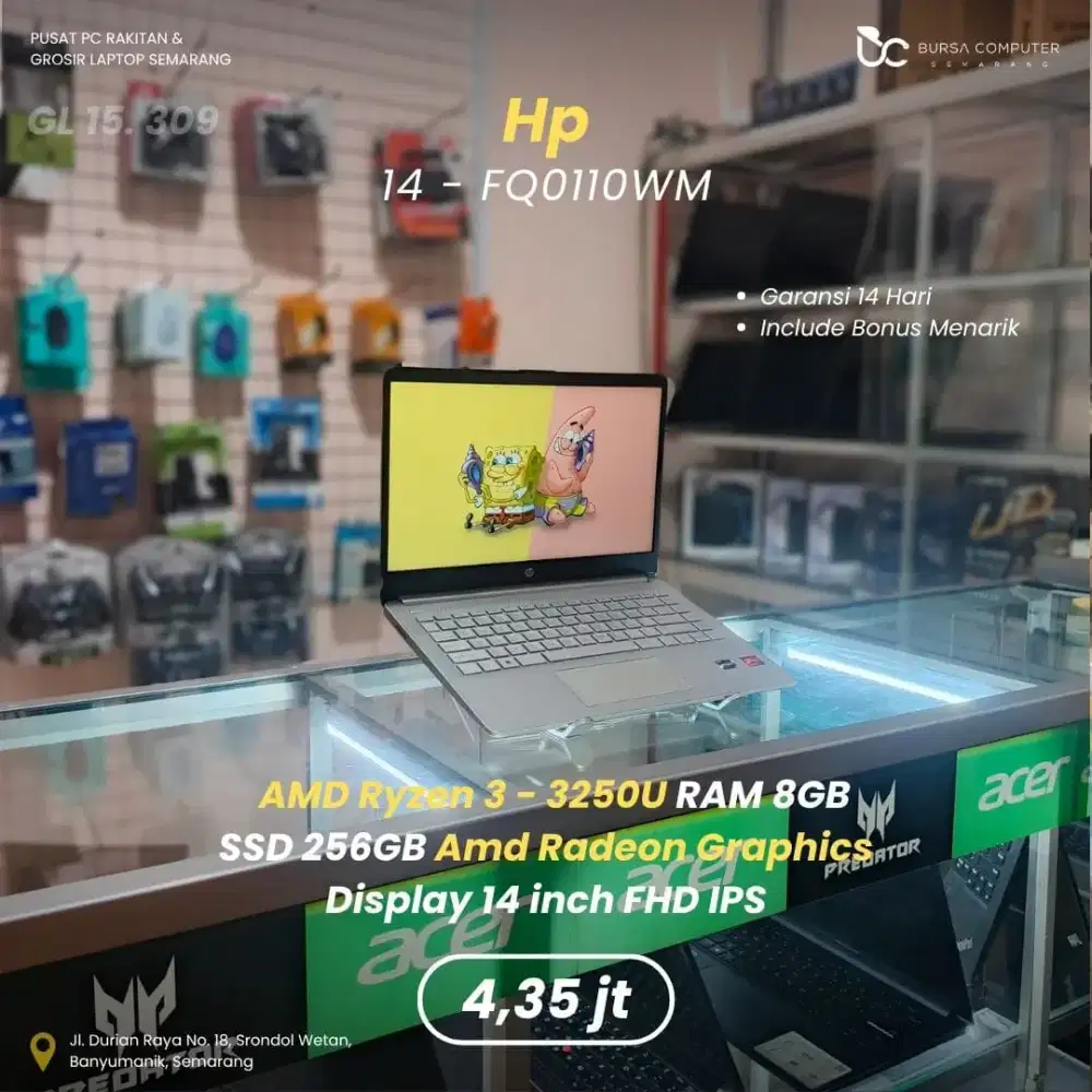 HP 14-FQ0110WM | Ryzen 3 3250U 8GB 256GB