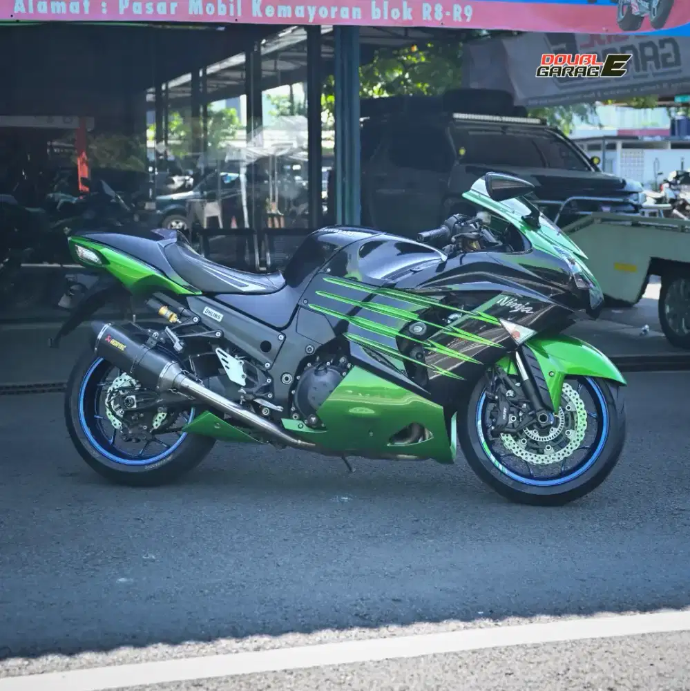 KAWASAKI ZX14 R OHLINS HIJAU 2013 KONDISI MULUS