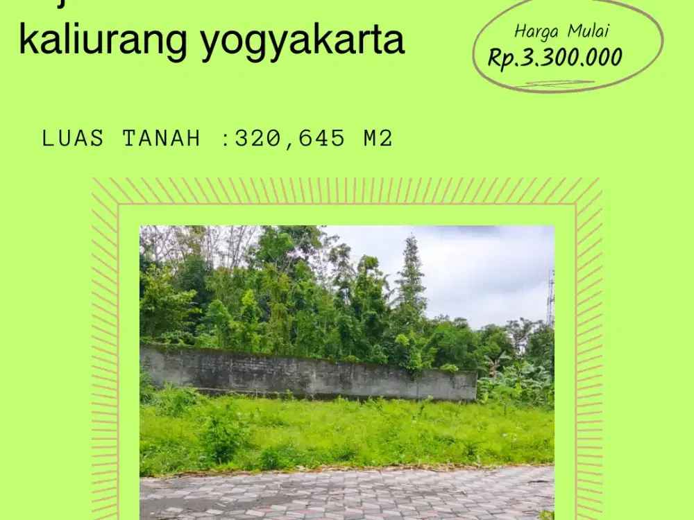Tanah Jogja Kost Area Kampus UII Kaliurang SHM Pekarangan