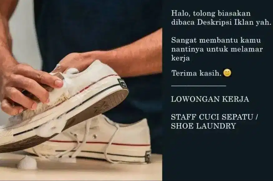 Lowongan Kerja Tim Shoe Technician / Staff Cuci Sepatu BSD Tangerang