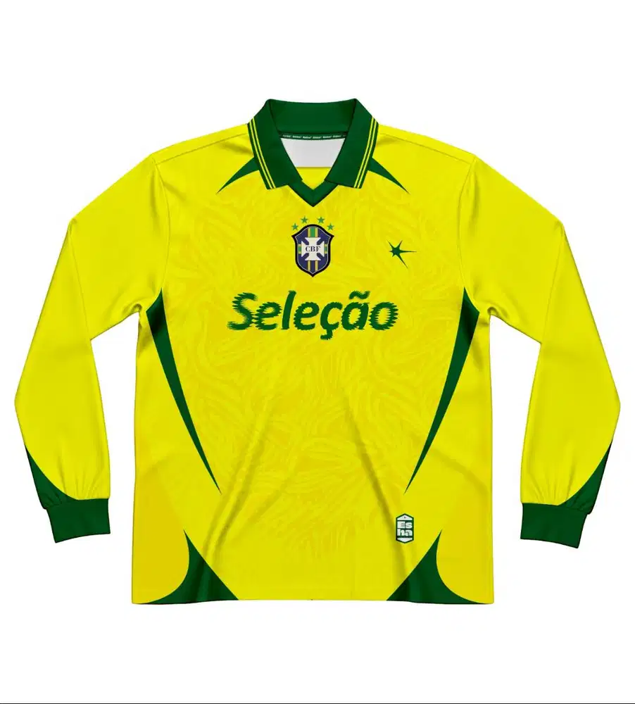 ESHA PREMIUM JERSEY FANSTASY BRAZIL YELLOW GREEN OVERSIZE BOLA KAOS