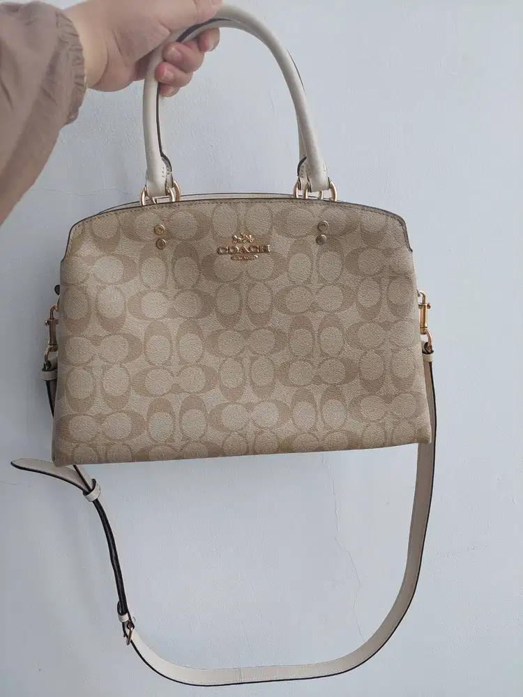 Tas Coach Lillie Carryall In Signature Canvass Light Khaki Chalk