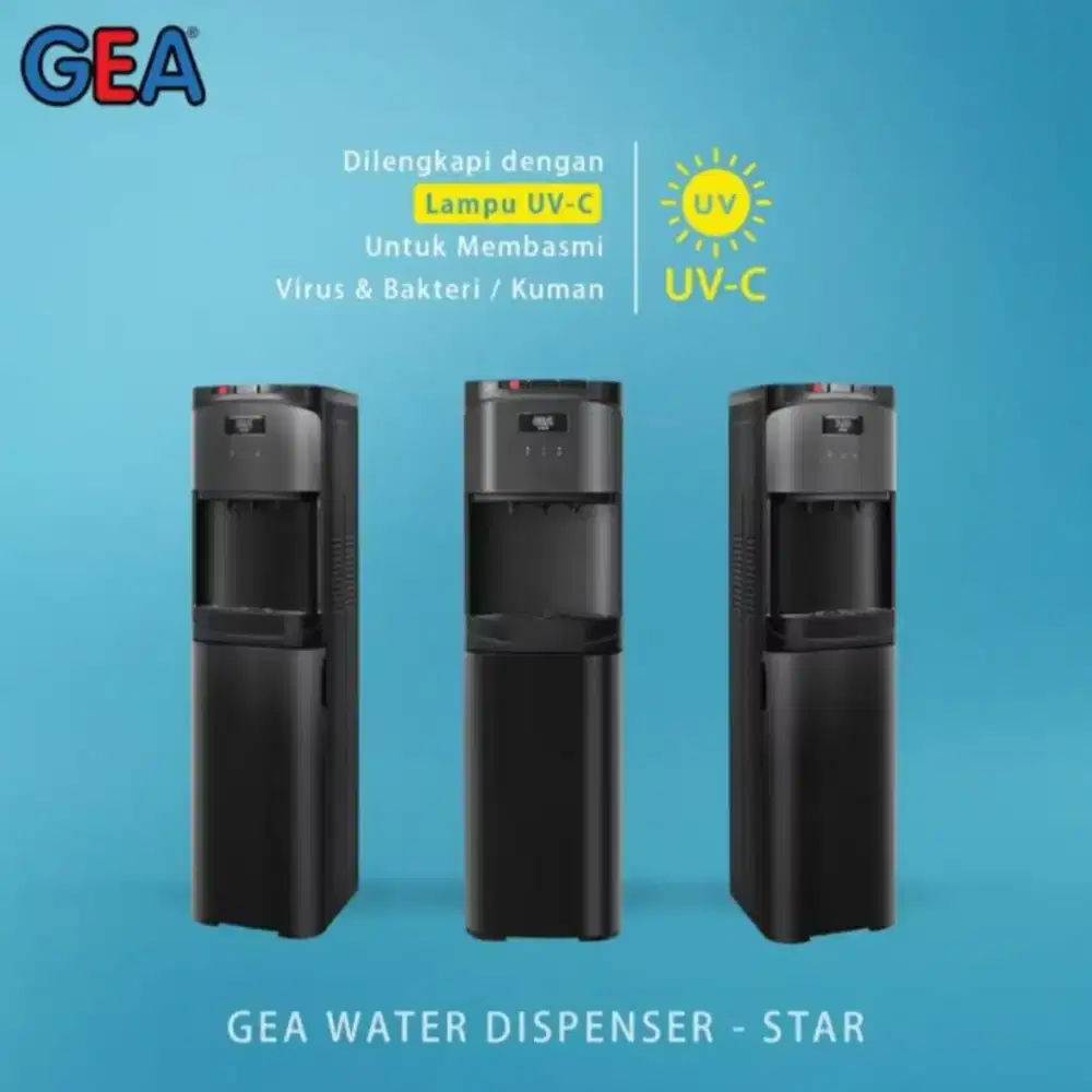 DISPENSER GEA | GALON BAWAH | PANAS & DINGIN (KOMPRESOR)