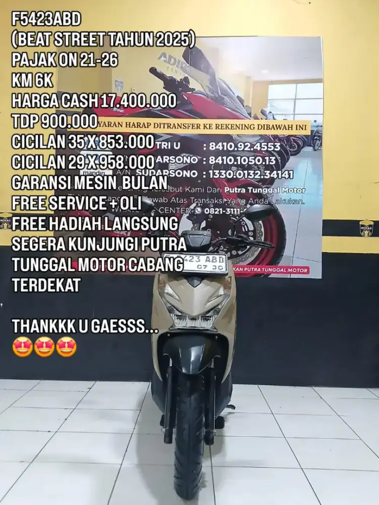 HONDA BEAT STREET TAHUN 2025 KONDISI MULUS LIKE NEW