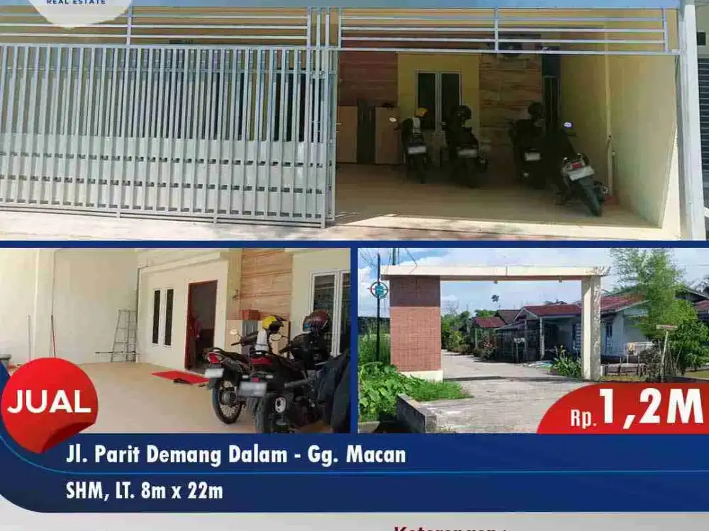dijual rumah siap huni kondisi terawat di lengkapi pagar dorong dan bak mandi di Jl. Parit Demang Dalam (bisa negosiasi)