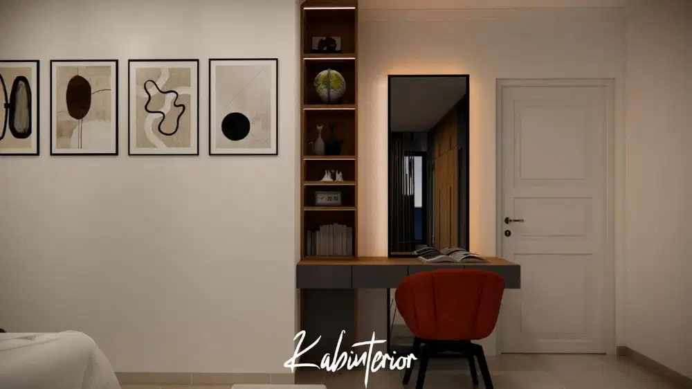 Custom Meja Rias HPL Luar-Dalam Minimalist