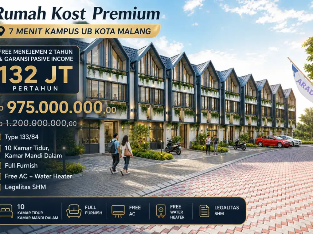 Rumah Kost 10 Kamar Merjosari Kota Malang dekat kampus UB, UIN, UMM