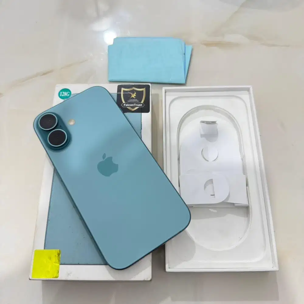 iPhone 16 128GB Teal Fullset Kotak Original Garansi Apple