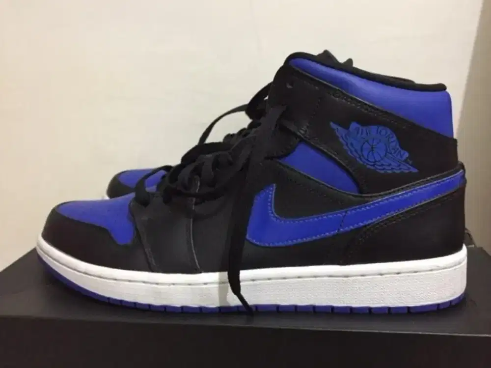 Air Jordan 1 Mid Black Hyper Royal Size 43 Original