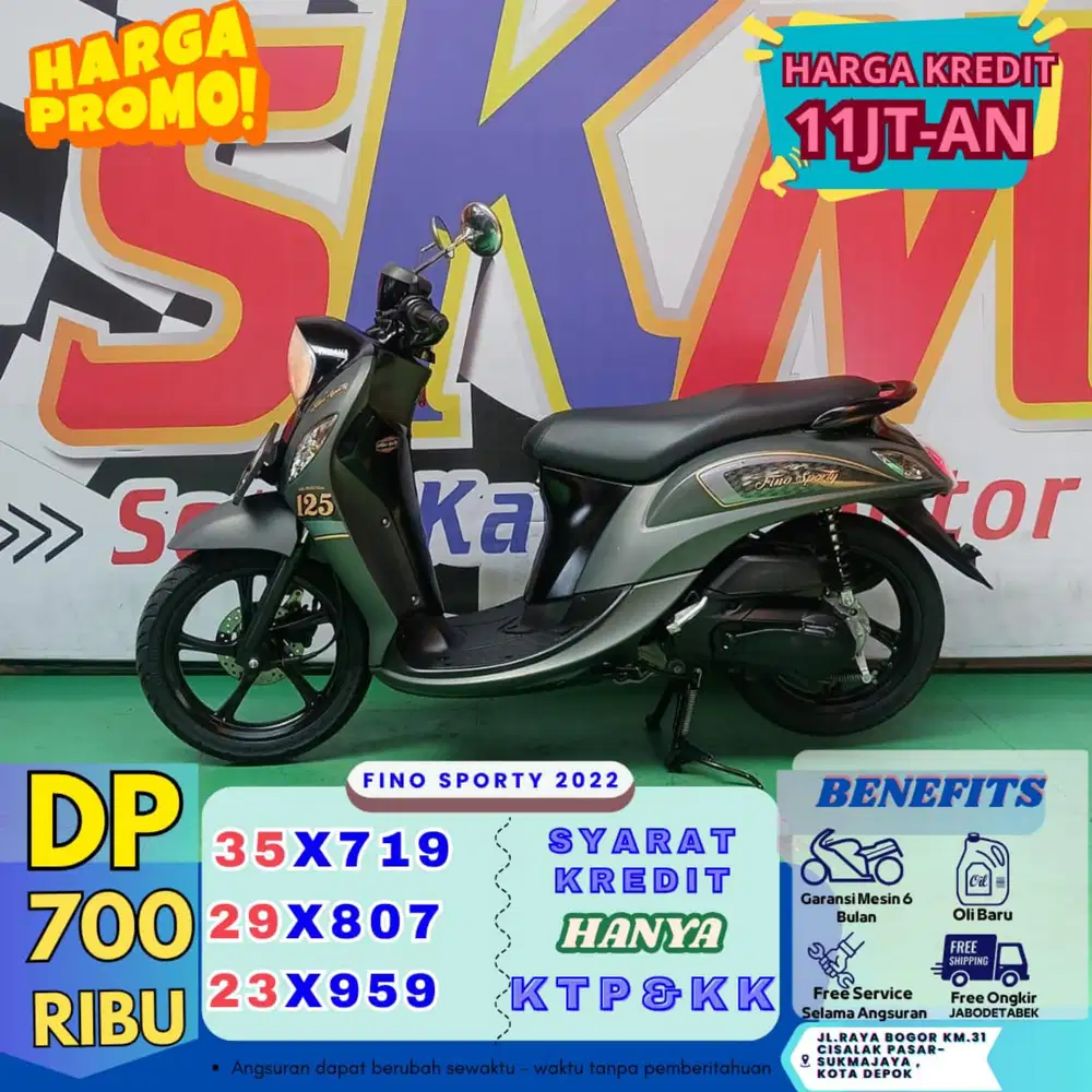 ( gebyar DP:700 fino 2022 proses 1hari bawa pulang motor cash credit