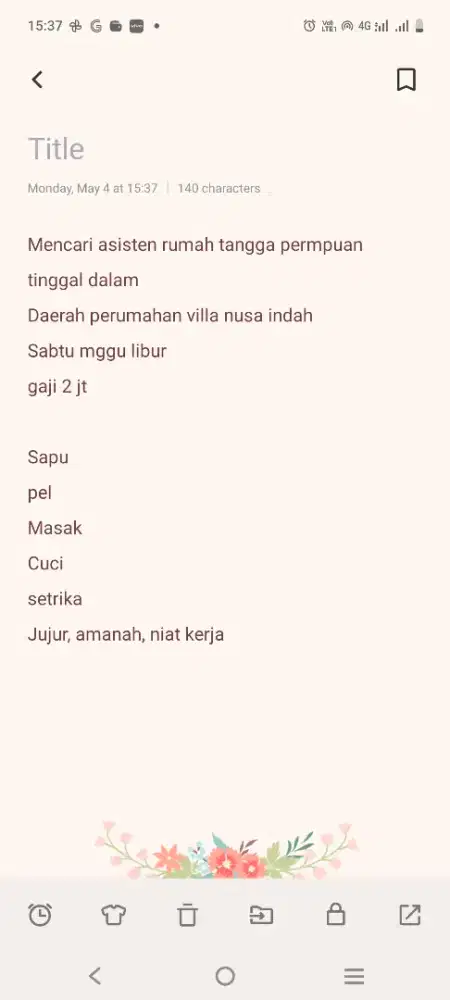 Cari pembantu rumah tangga