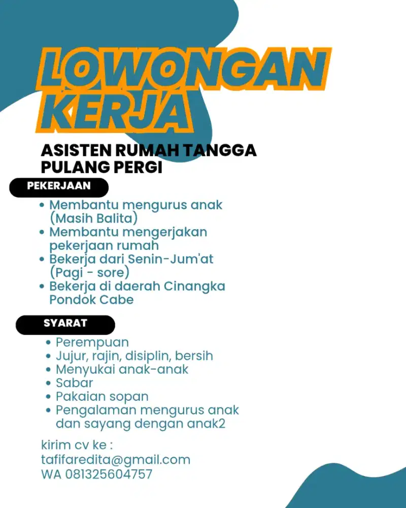 Lowongan Asisten Rumah Tangga
