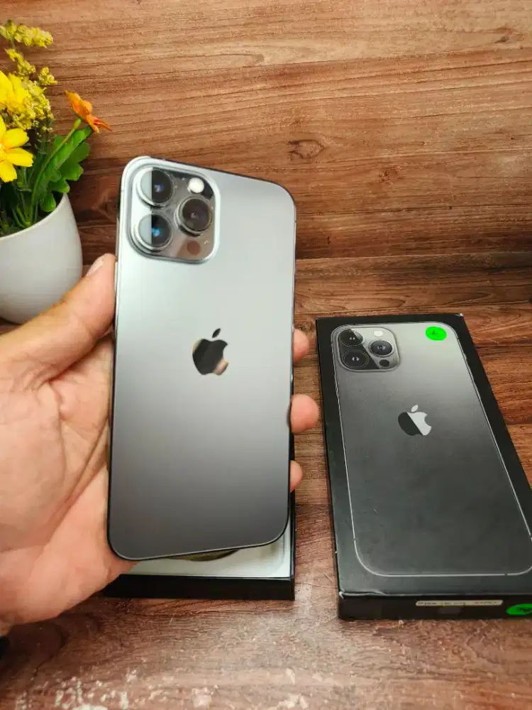 iPhone 13 pro max 256 GB grey mulus fulset inter beacukai Hb100% bs tt
