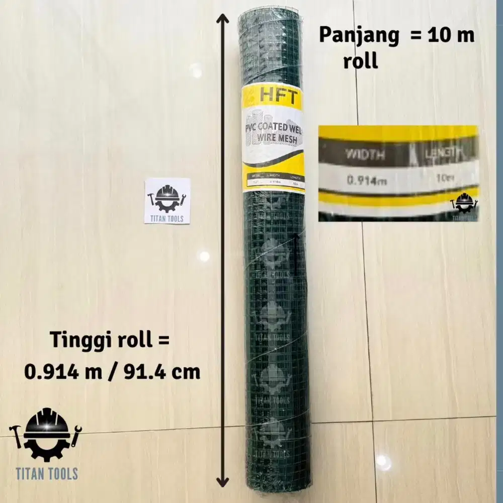 KAWAT PETAK PVC HIJAU (90cm x 10m)