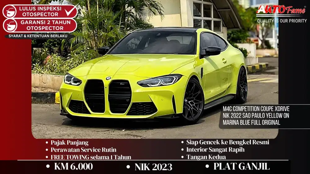 BMW M4C Competition Coupe xDrive NIK 2022 Sao Paulo Yellow On Marina B