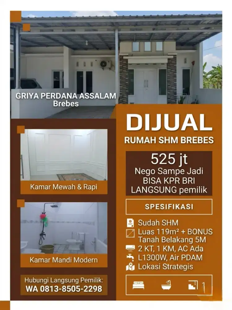 Bismillah,BU 525jt Rumah SHM dekat SMPN 5 BBS+PASAR TERLANGU,BISA KPR