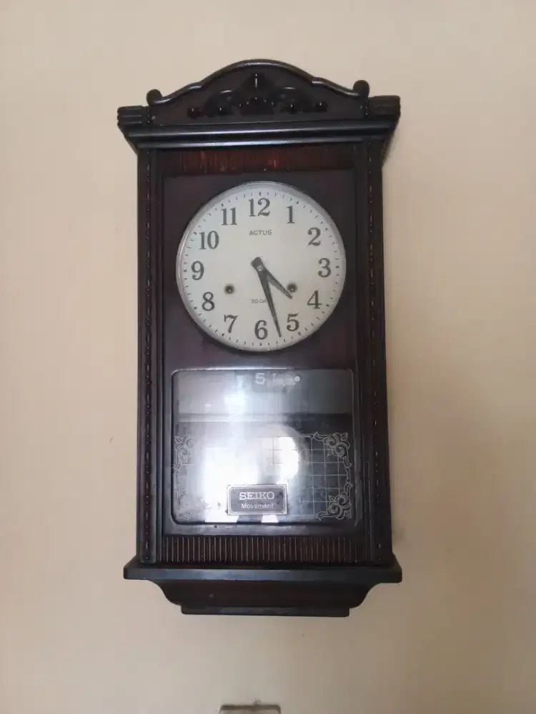 Jual jam dinding lonceng merk seiko lubang 2 jalan normal bunyi