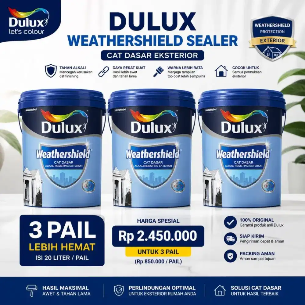 Dulux Weathershield Sealer Cat Dasar Exterior 20L Ori ( DAPAT 3 PAIL)