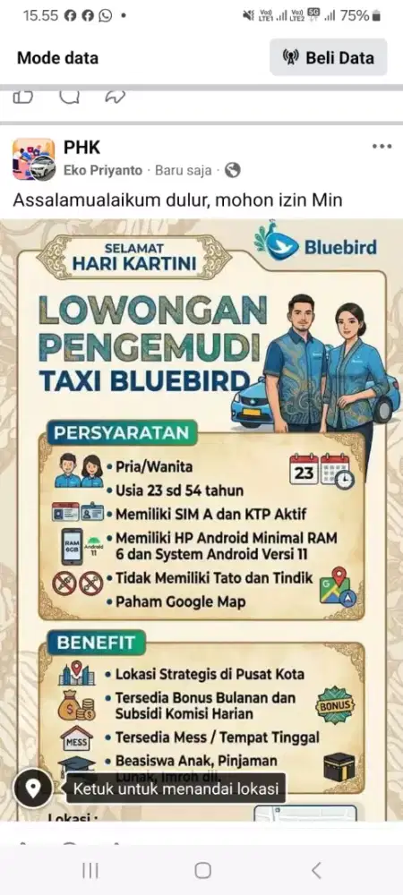 Loker driver taksi online