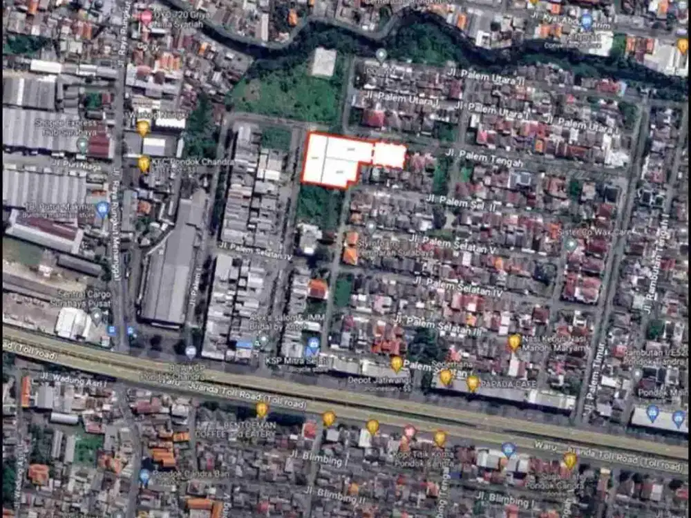 KOMERSIAL AREA Tanah Siap Bangun Pondok Candra Waru Sidoarjo Luas 3968 Meter