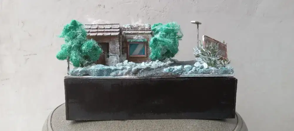 Diorama rumah salju