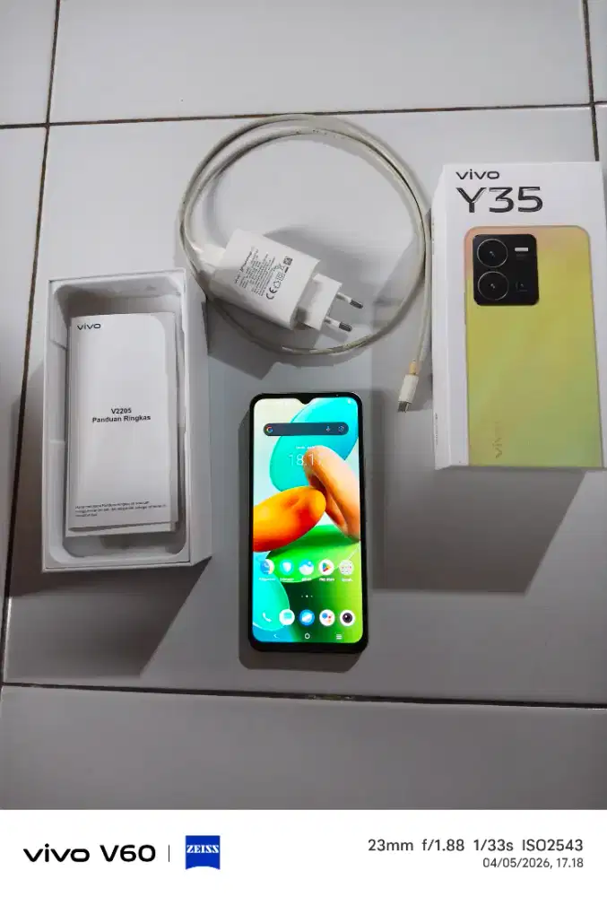 Vivo Y35 8+8GB/128GB Fullset Lengkap Ori - HP Second Like New