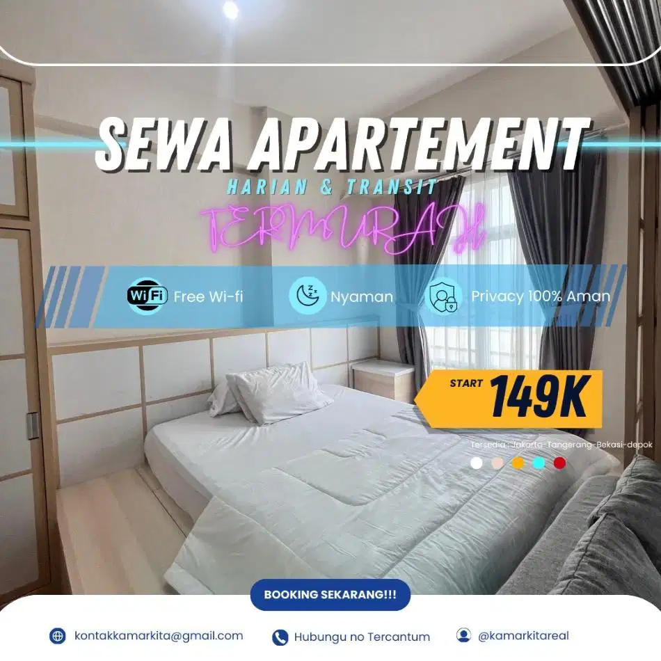 Sewa Apartemen Bekasi Grand Kamala Lagoon Harian/Transit Termurah