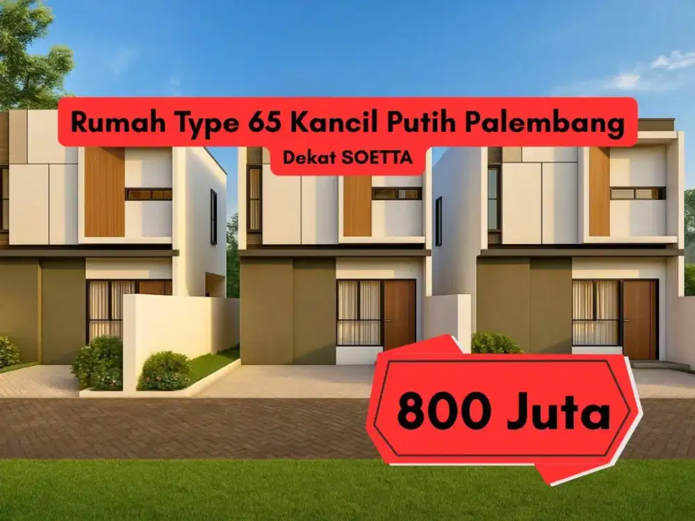 Jual Rumah Kancil Putih Palembang Dekat Soetta – LT 120 m² SHM One Gate System, 1 Menit ke Soekarno Hatta, Harga 800 Juta