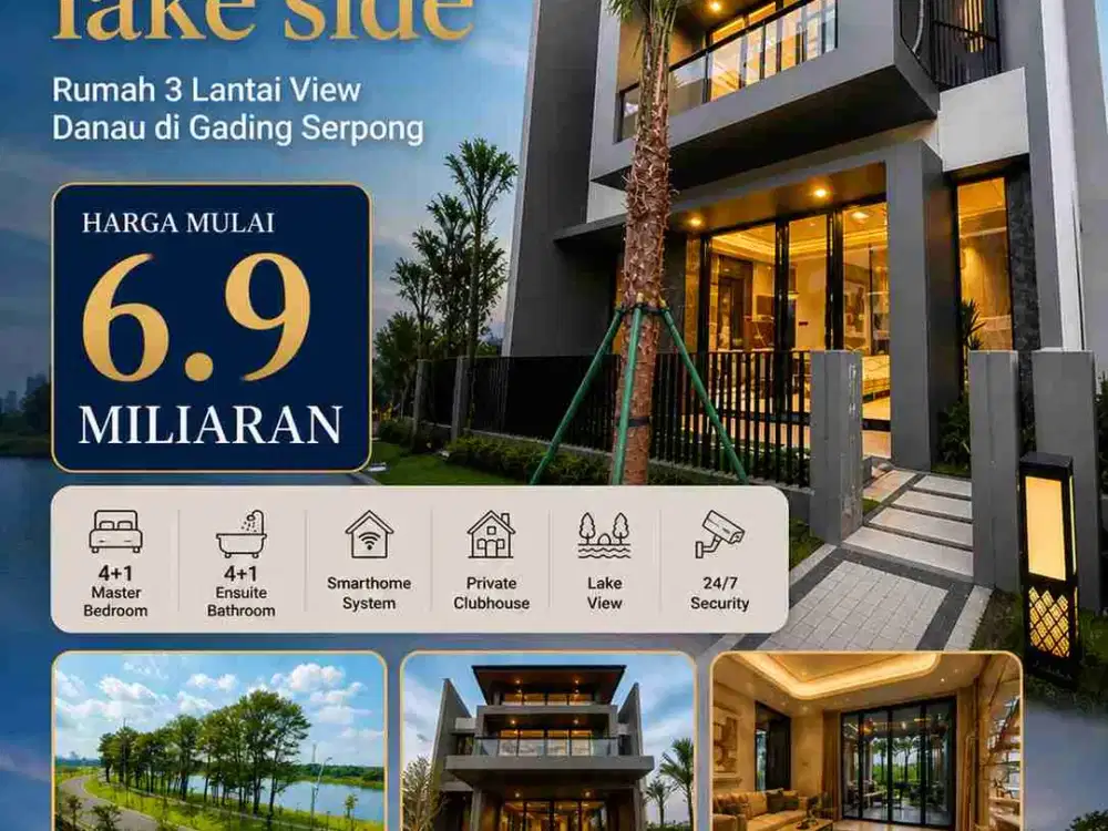 Jarang Ada Rumah 3 Lantai Matera Lakeside Double Fasad Konsep Villa