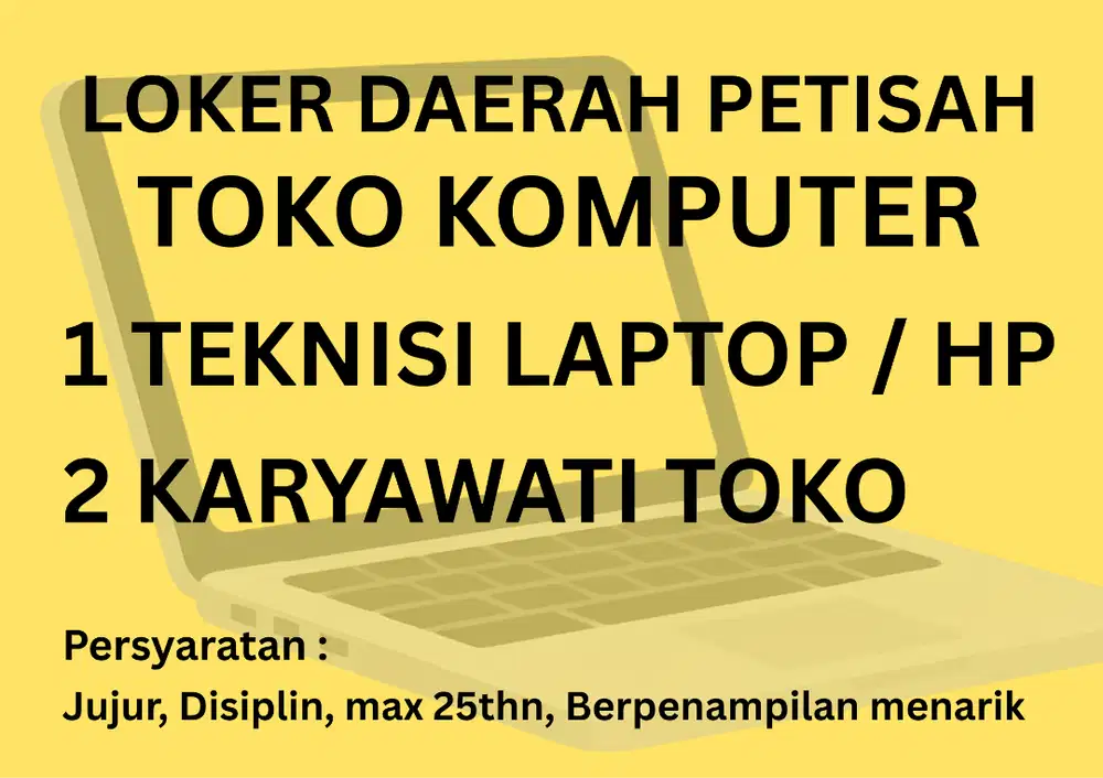Loker Toko Komputer di Medan Petisah
