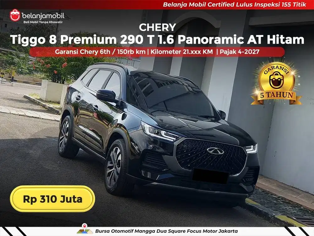 [ GARANSI 5TH ] Chery Tiggo 8 Premium 290 T 1.6 Panoramic 2025/2026