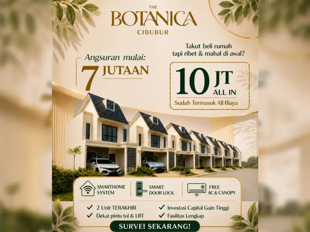 RUMAH SIAP HUNI 2 LANTAI SMARTHOME SISTEM STRATEGIS DEKAT EXIT TOL NAGRAK