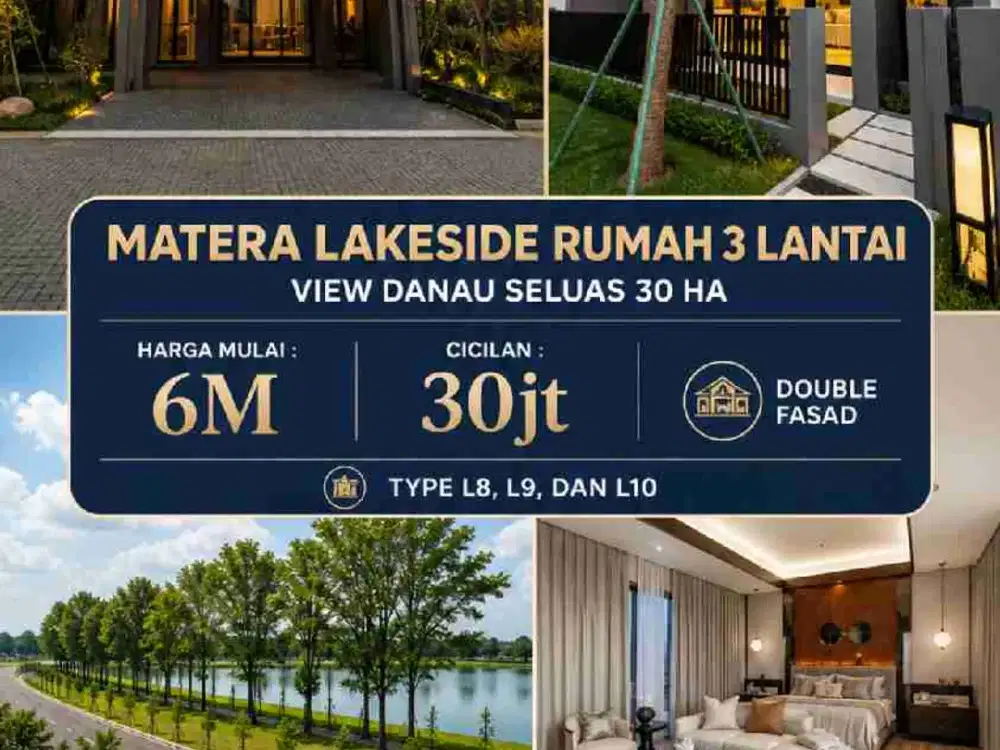 Rumah Konsep Villa 3 Lantai di Pusat Kota Matera Lakeside