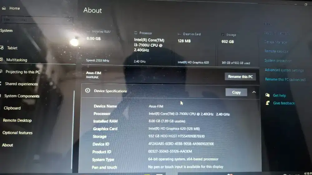 Jual Murah Asus X441U Core i3 Gen 7