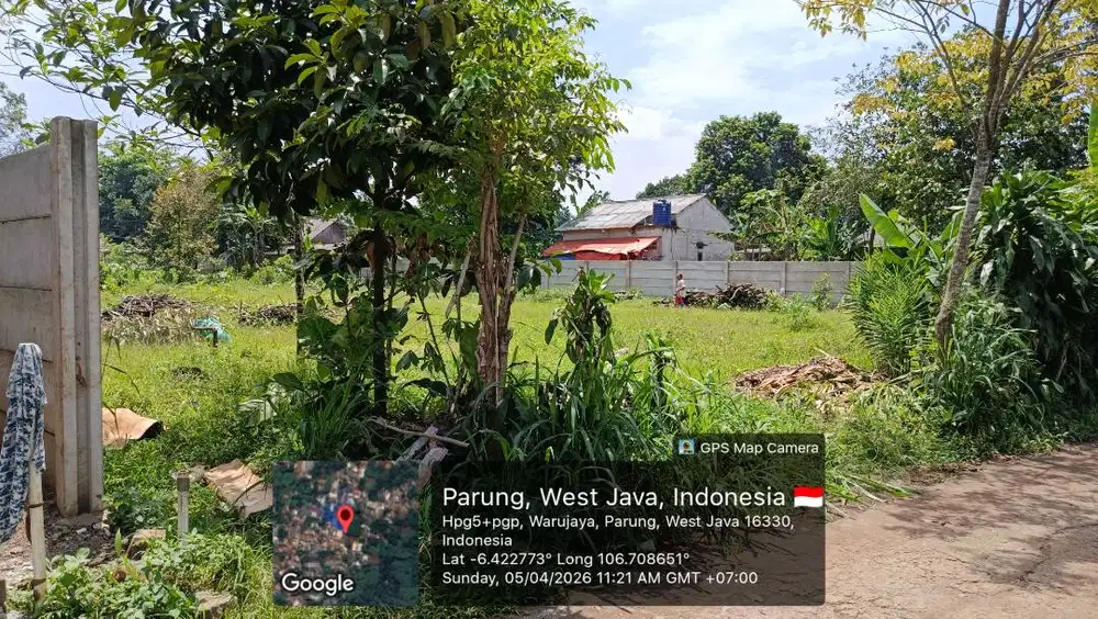 Dijual tanah  700 m2  Desa Waru Jaya Kec. Parung Kab. Bogor